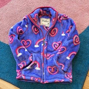 {Hatley} Rainbow Heart Full Zip Fleece